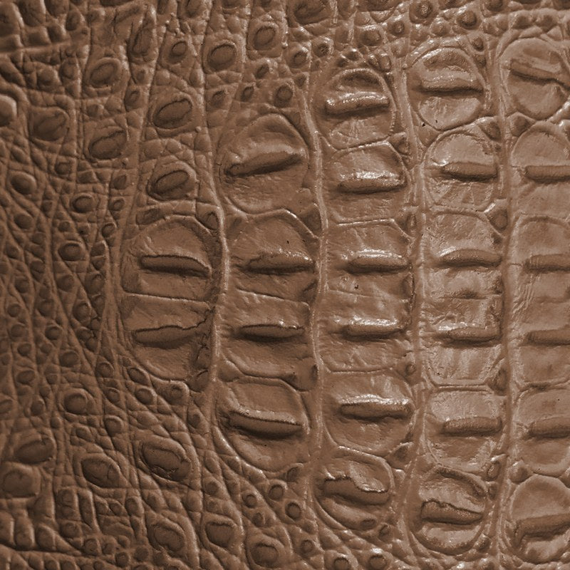 Light Brown alligator-embossed cowhide leather swatch BC-210 – alligator-print leather for Basilicca custom leather pool tables