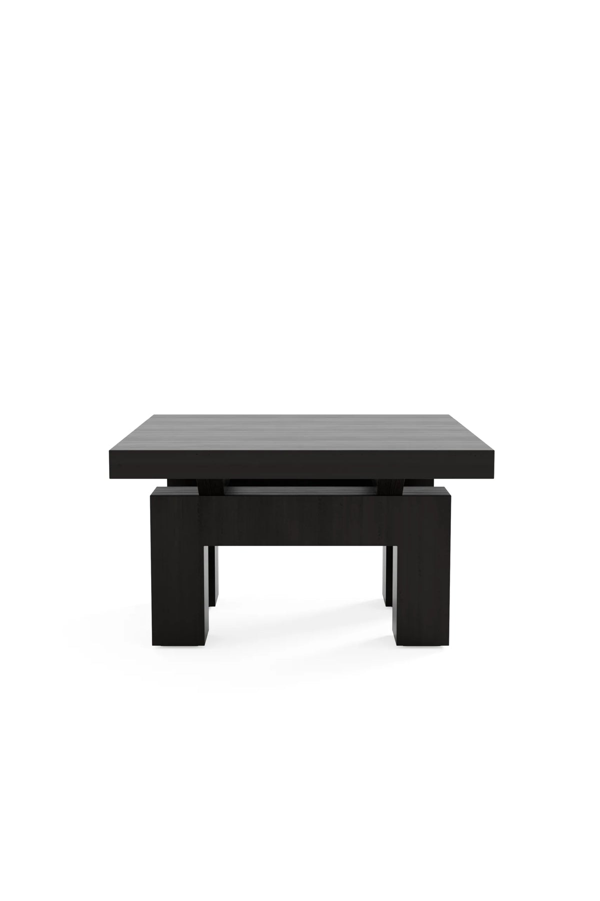 Chess & Coffee Table, front view, solid wood