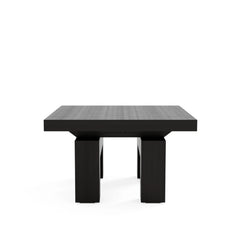 Chess & Coffee Table, side view, solid wood