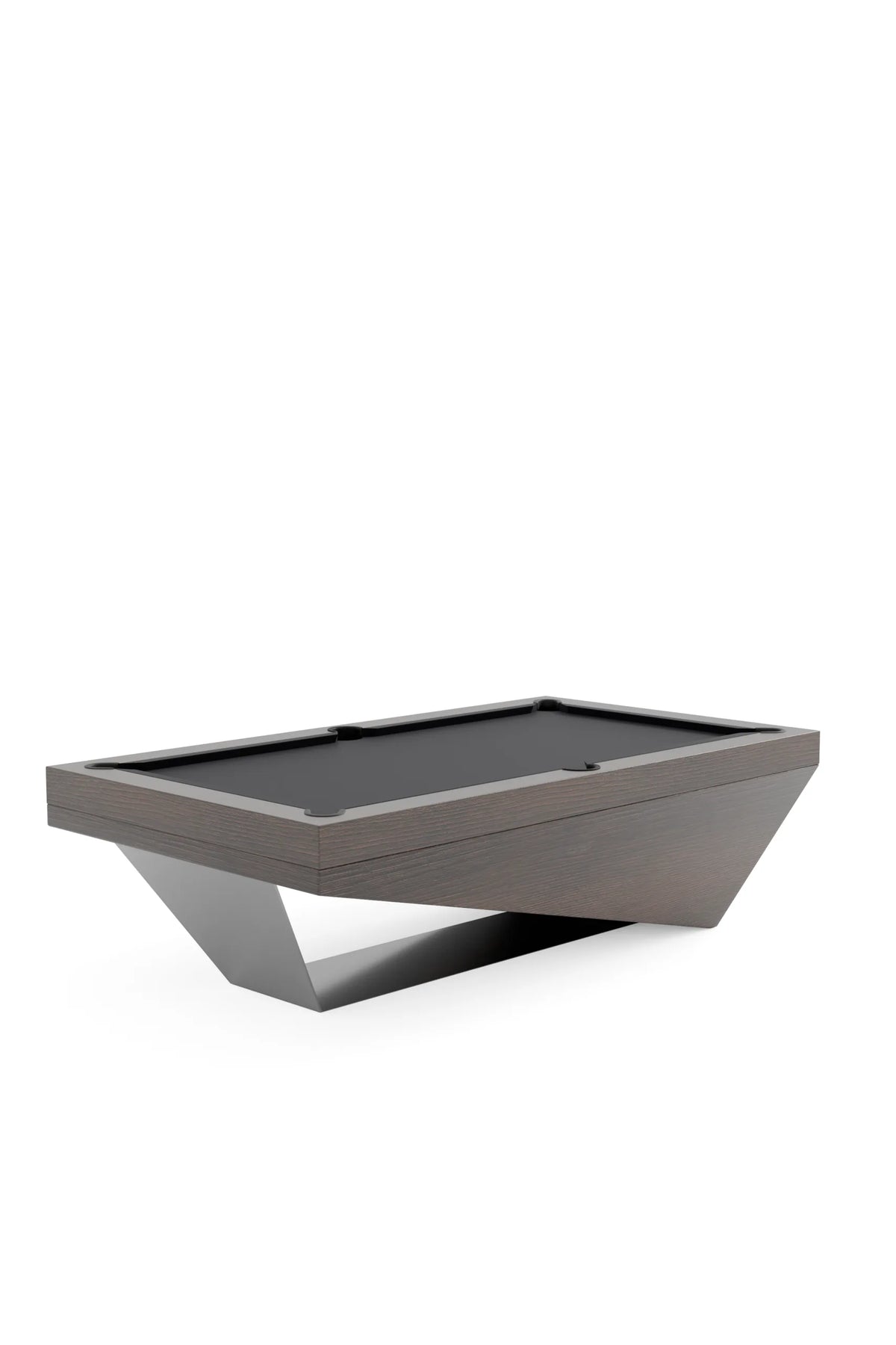 Osaka Pool Table, side view, wenge stain on oak