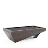 Osaka Pool Table, three-quarter view, wenge stain on oak