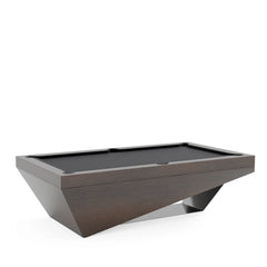 Osaka Pool Table, three-quarter view, wenge stain on oak