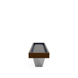 Osaka Shuffleboard, end view, chestnut stain on ash
