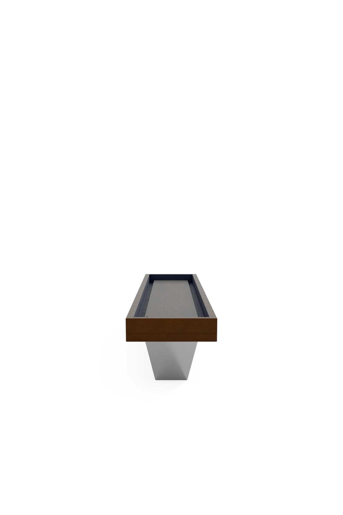 Osaka Shuffleboard, end view, chestnut stain on ash