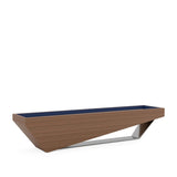 Osaka Shuffleboard, three-quarter view, chestnut stain on oak